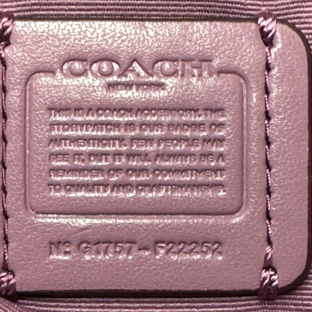 Coach East West Pop Crossbody Bag with Plaid Pouch F22252 Lilac - Picture 12 of 16